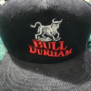 Vintage Bull Durham Cigg Corduroy Snapback Hat Black